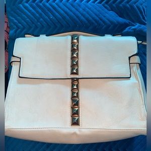 Miztique- Cream/Ivory Structured Purse With Stud Detail
